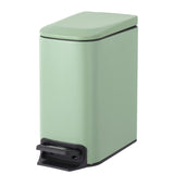 Small Bathroom Trash Can with Lid Soft Close, Step Pedal, 6 Liter / 1.6 Gallon Stainless Steel Garbage Can (Matt Green) Cesun