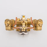 MechPuConToy Engine Model Kit That Works, RW-V2 Mini V-Shape Double Cylinder Reciprocating Steam Engine Model for 70-130cm Steamships (Boiler Not Included)