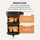 Ninja Air Fryer, 8 QT DoubleStack 2-Basket, Space Saving Design, Cooks 2lb Chicken Wings, Feeds up to 6 People, 6-in1 Air Fryer, Roast, Bake & More, Easy to Clean, Dishwasher Safe Parts, Black, SL201