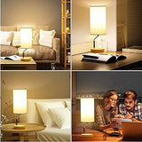 Bedside Table Lamp with Wireless Charger & USB Port - Touch Control LED Desk Lamp for Bedroom, 3-Way Dimmable Wooden Nightstand Lamp