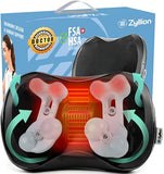 Zyllion Shiatsu Back and Neck Massager with Heat - 3D Electric Kneading Deep Tissue Massage Pillow with 8 Massaging Nodes for Muscle Pain Relief, Black, ZMA-25