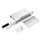 16" Manual Meat Bone Cutter, Stainless Steel Heavy Duty Chicken Cutting Machine Commercial Frozen Meat Slicer Guillotine Bone Cutting Machines Bone Chopper with Food Spatula for Beef Goat Pig Fish