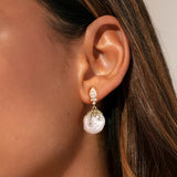 YOIHUR 6MM Pearl Earrings for Women, 14K Gold Plated Pearl Drop Dangle Earring Zircon Stud Earrings Trendy Hypoallergenic Wedding Earring Bridesmaid Jewelry Gift