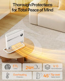 Wall Heater with ALCI Plug, Space Heater for Bedroom, 1500W PTC Fast Heating Electric Heaters for Indoor Use, 30° Oscillation, Adjustable Thermostat, 24H Timer, Desk or Wall Mounted Heater for Office