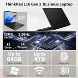 Lenovo ThinkPad L16 Premium Business Laptop, 16" FHD+, Intel Core Ultra 7 255U, 32GB DDR5, 1TB SSD, Fingerprint, Backlit, Wi-Fi 6E, Long Battery Life