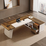 Tribesigns 78.7" L-Shaped Executive Desk, Modern Office Desk with 55.1" Storage Cabinet