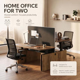 SAINTCY Two-Person Standing Office Desk with Built-in USB Outlet, Adjustable