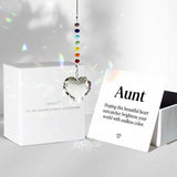 Aunt Gifts from Niece Nephew - Crystal Heart Suncatcher Rainbow Gifts, Popular Ideas Christmas Mother's Day Birthday Gifts for Aunt Auntie Gift, Stained Glass Window Hanging Ornament