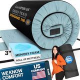 Hazli 3" Matrix AirCell Comfort-Cell Memory Foam Camping Mattress Pad - Roll Up Mattress for Adults - Portable Cot Sleeping Pad for Camping - Floor Mat or Bed Roll for Car, SUV - 64’’ x 26’’