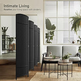 Sorbus 8-Panel Black Room Divider with Double Hinged Panels