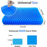 Gel Seat Cushion for Long Sitting, Extra Thick Gel Cushion for Wheelchair Soft Chair Pads Cushions for Office Home Chairs (Blue)