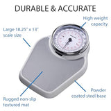 Salter Pro-Helix Professional Oversized Bathroom Scale with Grey Vinyl Anti-Slip Bath Mat, 400 LB Capacity, Analog Scale, 18.25 x 13.0 inch, Grey