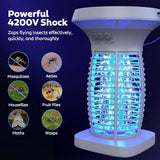 OnBeam Solar Bug Zapper Outdoor, Mosquito Zapper Outdoor Waterproof Electric Fly Zapper Rechargeable Mosquito Killer with Solar Panel, 4200V Fly Trap Indoor for Home Backyard, Patio, Garden, Camping