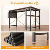 CubiCubi L Shaped Desk, 55" Computer Table with Reversible Storage Shelves Home Office
