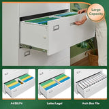 Metal Lateral Filing Cabinet Wide Office Organization Storage for Home Office Hanging Letter