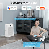 Newpad Air Purifiers for Home Large Room Covers Up to 2277 Ft², 22 dB HEPA Air Purifiers for Home Bedroom, Air Quality Monitor, Timer, Child Lock, KJ-520, White
