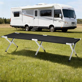 HOMSUPPLIE'S Folding Camping Cot,Outdoor Portable Camp Bed, Sleeping Cots with Carry Bag (Black)