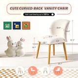 VINGLI Chenille Curved-Back Armless No Wheels Vanity Chair