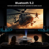 HAPPRUN 2500 ANSI Google TV Built-in Smart Movie Projector for Home Theater