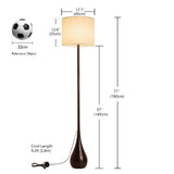 DLITISH 71" inch Contemporary Floor Lamps for Living Room Teardrop Mid Century Modern MCM Extal Tall Large Statement Floor Lamps Warm Light(3000k) Corner Standing Lamp for Bedroom-Black