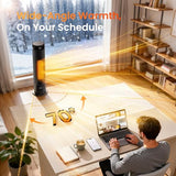 FLANUR Space Heaters for Indoor Use Large Room, 1500W Portable Electric Heater with Remote, 5 Modes, Safety Protection & Child Lock, 12H Timer, Oscillation Heater for Bedroom Home Office Black 1Pack