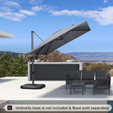 PURPLE LEAF 8.8' X 8.8' Left-right Tilt Patio Umbrella Outdoor Cantilever Swivel Square Umbrella with Tilt Aluminum Offset Umbrella with 360-degree Rotation for Garden Deck Pool Patio Light Grey