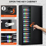 225 Keys Key Lock Box Wall Mount with Additional 16 Side Hooks and Key Tags