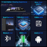 2026 Android 16 Tablet 11inch, Face Unlock, 18W Fast Charging