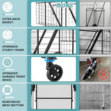 330LBS Capacity Shopping Cart for Groceries,Upgraded Jumbo Grocery Cart with Waterproof Liner