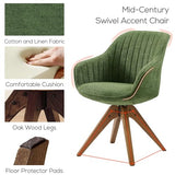 Art Leon Office Chair No Wheels - Mid Century Modern Desk Chair