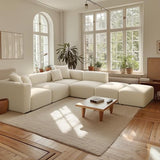 Convertible Modular Sectional Sofa with Movable Ottomans