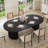 HUAHUU Extendable Round Dining Table for 4-8, 39in-77in Long Large