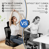 Benazcap X Large Memory Foam Seat Cushion Lumbar Support Pillow for Sciatica & Tailbone Pressure Relief