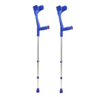 PEPE Mobility Forearm Crutches for Adults (x2 Units) Open Cuff, Adjustable Height, Aluminium, Lightweight Elbow Crutches, Blue, Made in Europe