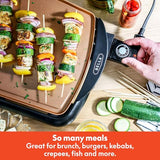 BELLA Electric Ceramic Titanium Griddle, Make 10 Eggs At Once, Healthy-Eco Non-stick Coating, Hassle-Free Clean Up, Large Submersible Cooking Surface, 10.5" x 20", Copper/Black