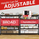 PrimeZone 60" W X 24" D X 72" H Heavy Duty Garage Storage Shelves, 3000 LBS