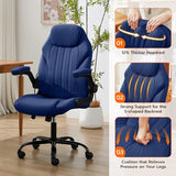 Ylzyxal Office Desk Chair, Ergonomic Computer Chair with Padded Flip-Up Arms 60° Swivel Rolling Wheels for Work
