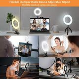 Video Conference Lighting Kit, Ring Light Clip on Laptop Monitor with 5 Dimmable Color & 5 Brightness Level for Webcam Lighting/Zoom