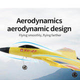 Yellow SU-27 RC Fighter Jet, Remote Control Airplane with Stunt Flight, Anti-Crash Foam Aircraft Model for 14+ Ages Teens and Adults, 2.4GHz Remote Control, 3 Batteries for Extended Flight Time