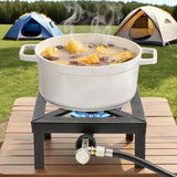 Propane Burner – 100,000 BTU High-Pressure Cast-Iron Single Stove, CSA-Approved 0-20 PSI Regulator & 4.1 ft Hose, Portable Outdoor Cooker for Camping, Turkey Fryers & Seafood Boils