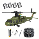 K200 6CH RC Helicopter with Optical Flow Positioning, Brushless Direct-Drive Motor, Barometric Altitude Hold, Aerobatic Inverted Flight, Modular Battery, Scale Simulation Model(Green/4 Battery)