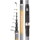 Fishing Pole Combo Set, Telescopic Carbon Fiber Fishing Rod with Strong Waist Reel, Comfortable Grip Hand Rod Set for Freshwater & Saltwater (5.4m)(2.4m)