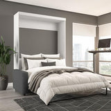Bestar Pur Queen Murphy Bed with Sofa, 78-inch Space-Saving Wall Bed for Multipurpose Guest Room