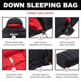 QEZER Ultralight Down Sleeping Bag for Adults with 600 Fill Power, Compact All Seasons Sleeping Bag for Backpacking, Hiking and Camping