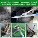 AORRZER Grease Gun Needle Tip & Grease Gun Coupler Set,Upgrade Narrow Needle Dispenser for Grease Gun, Grease Zerk Fittings Compatible with All Grease Guns 1/8" NPT Threads