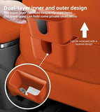 AOWIS Car Trash Can Storage Pockets - 100% Leak-Proof Organizer,Car Seat Back and Door Hanging Storage,Two Levels Above and Below (Black)