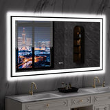 LOAAO 72"X36" LED Bathroom Mirror Black Framed