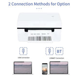 GRSJKRI Desktop Thermal Label Printer for 4x6 Shipping Package Maker 180mm/s BT Sticker Max.110mm Paper(USB)
