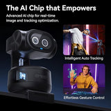 Dual-Camera AI-Powered PTZ Camera 4K, AI Tracking, PDAF&AI Autofocus 0.2s, 1/2.55'' Sony Sensor, 3 Mics, Presets, Gesture Control