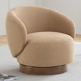 KISLOT Swivel Barrel Accent Chair, Boucle Fabric, Sand, 1-Pack